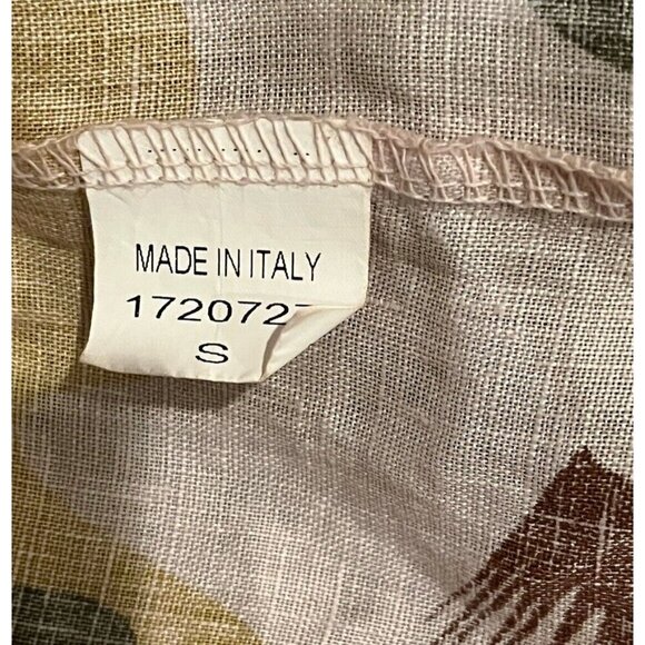 BACI 100% Linen Beige Printed Roll Tab Sleeve Boho Hooded Jacket - ITALY - Picture 8 of 9